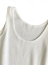 abordables Réservoir Simple-Femmes Débardeur gaufré Couleur Unie Mode Élégant Occasionnel Sans manches Col en U Hauts Réguliers Occasionnel Quotidien Sports Noir Blanche Vert Été Printemps