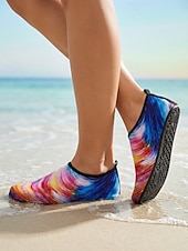 economico Donne-Scarpe da acqua da donna con stampa colorata, calzini acquatici antiscivolo ad asciugatura rapida, calzature leggere e traspiranti per spiaggia, nuoto, snorkeling e immersioni. &amp;surf