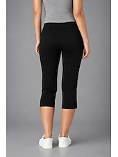 billige Vanlige leggings-Dame Capri-bukser Leggings Elegant Ferie Grunnleggende Kalv lengde Høy Midje Helfarge Komfort Elastisk Daglig Svart Hvit Kakifarget Sommer Vår Bodycon topp