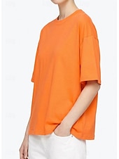 economico T-shirt semplice-Per donna Taglia grande Maglietta Tinta unica Elegante Casual Manica Corta Girocollo Top Regolari Quotidiano Sportivo Uscire Nero Bianco Giallo Blu marino Arancione Estate Primavera