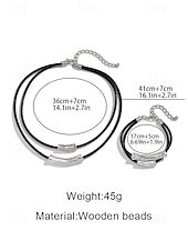 cheap Women's Necklace-Women's Bohemian Alloy Necklace and Bracelet Set, Layered Statement Jewelry for Beach Vacation, Resort Wear, Casual Summer Outfits and Everyday Fashion