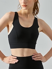 economico Reggiseni sportivi &amp; gilet-Per donna Canotte da allenamento Reggiseno sportivo Scollo a Cucchiaio Intimo / Maglia Intima Asciugatura Rapida Leggero Confortevole Senza fili Imbottito Tinta unica Sport Abbigliamento sportivo