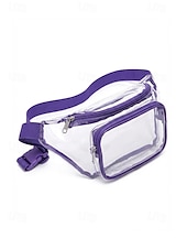 cheap Vacation &amp; Travel Bags-Women's Clear PVC Crossbody and Waist Bag, Multi-Color Transparent Bag with Adjustable Strap and Multiple Wearing Styles, Large Capacity Stylish Bag for Beach Vacation and Casual Daily Use