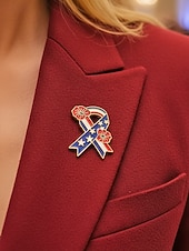 voordelige Accessoires-Damesbrocheset met legering lint en bloemmotief, gouden en zilveren patriottische reversspelden voor de viering van 250 jaar Amerika, Onafhankelijkheidsdag, feestelijke avondkleding en feestelijke