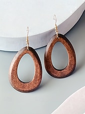 abordables Boucle d&amp;#39;oreille pour femme-Boucles d'oreilles pendantes bohèmes en bois pour femmes, boucles d'oreilles géométriques vintage aux styles variés, parfaites pour les vacances à la plage, les séjours estivaux et le quotidien.
