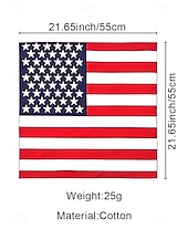  Dames bohemian katoenen bandana set met Amerikaanse vlag, bestaande uit twee delen: een veelzijdige hoofddoek en nekwarmer voor de viering van het 250-jarig bestaan van de VS, Onafhankelijkheidsdag,