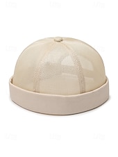 billiga Herrhattar-herrhatt i andningsbar mesh-polyester, justerbar mössa utan brätte i flera färger för dagligt bruk, strandsemester, resor och sommarstil utomhus