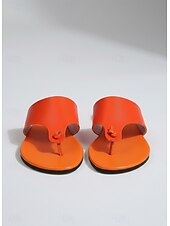 billiga Slide Sandaler-Dam orangeröda sandaler med rem, avslappnade sommarflip-flop-tofflor, lätta och bekväma strandsandaler för resor och semester &amp;vardagskläder