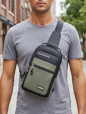 economico Borselli da uomo-Borsa a tracolla da uomo in poliestere, zaino a tracolla di grande capacità multicolore con tracolla regolabile e design multi-tasca, ideale per viaggi, tempo libero all'aperto e uso quotidiano.