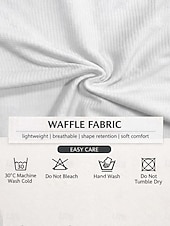  Women's Casual Vintage Waffle Hoodies Drawstring Texture Hooded Daily Khaki Pink Fall Winter