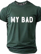 Χαμηλού Κόστους Σαρκαστικό Χιούμορ T-shirts-Ανδρικά Σαρκαστικός Μπλουζάκι Κοντομάνικο Κοντομάνικη μπλούζα 3D εκτύπωση Στρογγυλή Ψηλή Λαιμόκοψη Πουκάμισο Μοντέρνα Υψηλής Ποιότητας Απλός Causal Καθημερινά Πάρτι Θαλασσί Μπλε Απαλό Μπλε της Λίμνης