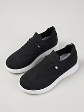 cheap Women's Sneakers-Women's Pink Breathable Knit Sneakers – Lightweight Walking Shoes, Slip-On Style Shoes for Casual, Travel &amp; Everyday Use
