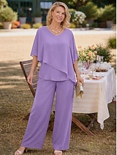  Pentru femei Bluză Seturi de pantaloni Pantaloni cu picioare largi Lungime Manșon 3/4 În V Culoare solidă Simplu Bufantă Modă Șic Stradă Zilnic Casual Zilnic Vacanță Roz Îmbujorat Mov Kaki Primăvara