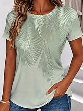 economico T-shirt floreale-Per donna Maglietta Stampato Floreale Grafico Piante Moda Elegante Classico Manica Corta Girocollo Top Regolari Casuale Quotidiano Sportivo Blu Rosa Verde Estate Primavera