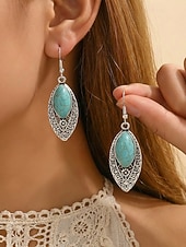 cheap Women's Earring-Women's Bohemian Alloy Turquoise Earrings Set, Multi Style Drop and Stud Earring Collection for Beach Vacation, Daily Casual Wear, Travel and Resort Styling