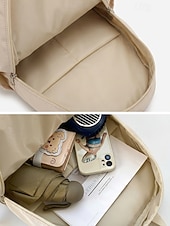 baratos Mochilas para Crianças e Adolescentes-Mochila feminina de poliéster com laço decorativo, várias cores, grande capacidade com vários bolsos, alças ajustáveis, perfeita para o ensino fundamental. &amp;volta às aulas no ensino fundamental,