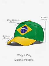 ieftine Accesorii-Șapcă de baseball bărbătească din poliester, în culorile steagului Braziliei, cu croială reglabilă, pentru fanii fotbalului, pentru ziua meciului, evenimentele pentru suporteri de fotbal, îmbrăcămintea sport casual și ținutele de zi cu zi în aer liber