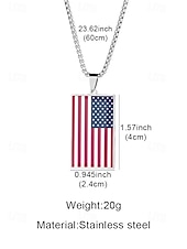 economico Accessori-Collana da uomo con ciondolo a forma di bandiera in acciaio inossidabile, collana con catena a bandiera di diversi paesi per le partite di calcio, per sostenere i tifosi, per fare il tifo allo stadio, per l'abbigliamento sportivo casual e per tutti i gior
