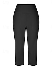 cheap Straight-Leg Pants-Women's Wide Leg Chinos Vacation Classic Style Basic Capris High Waist Plain Pocket Comfy Comfort Soft Stretchy Casual Gym Yoga Apricot Black White Army Green Spring Regular Fit