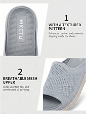 preiswerte Komfortsandalen-Graue, bequeme Damen-Sandalen mit Fußgewölbeunterstützung – atmungsaktive, leichte Sportsandalen mit gepolsterter Sohle, lässige Sommerschuhe für drinnen, draußen, auf Reisen und am Strand &amp; gehen