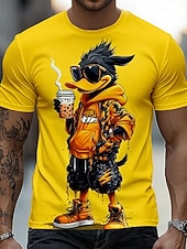  férfi menő fekete kacsa napszemüveget visel boba teát iszik utcai viselet városi hip-hop grafikus póló rövid ujjú, kerek nyakú vicces boba szerető születésnapi ajándék designer ruházat