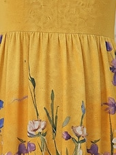 economico Abiti casual floreali-Per donna Abito Midi Abito a Tubino Vacanza Casual Boho Quotidiano Abito Estivo Abito Primaverile Vestibilità regolare Floreale Grafico Manica Corta Girocollo Giallo Verde chiaro Rosa Azzurro cielo