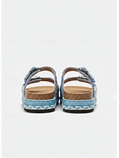 abordables Sandales à glissière-Sandales à plateforme perlées pour femmes – sandales à enfiler de style bohème pour la plage, les festivals et les sorties décontractées