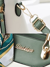 Χαμηλού Κόστους Τσάντακι &amp; Totes-Γυναικεία τσάντα χειρός με κέντημα και λουλούδι, με διακοσμητικό κασκόλ, από συνθετικό δέρμα, σε πολλά χρώματα, κομψό, casual στυλ, ιδανική για καθημερινή χρήση, γραφείο και κοινωνικές συγκεντρώσεις.