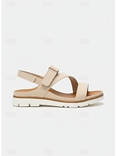preiswerte Komfortsandalen-Flache Riemchensandalen für Damen mit gepolsterter Sohle, leichte Wandersandalen für den Weg zur Arbeit, Reisen und Sommeraktivitäten