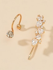 cheap Women's Earring-Women's Boho Alloy Ear Cuff Set, Multi Style Crystal Clip On Earrings for Beach Vacation, Summer Resort and Everyday Casual Wear