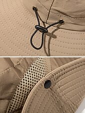 abordables Chapeaux pour hommes-Chapeau de soleil imperméable pour homme en polyester à large bord, pliable et multicolore, idéal pour la pêche, la randonnée, les vacances à la plage, le camping, le trekking et les voyages décontractés.