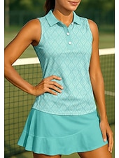 abordables Camisa de Mujer-Mujer Geométrico Camisa deportiva Camisas de polo Camiseta sin mangas Camiseta de tenis Sin Mangas Floral Botones UPF50+ Resistente a los rayos UV Alta elasticidad Dispersor de humedad Transpirable