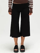abordables Leggings lisos-Mujer Pantalones Capri Leggings cómodos Vacaciones Básico Medio corto Alta cintura Comodidad Alta elasticidad Diario Negro Gris Verano Primavera Holgado