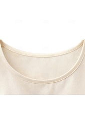 economico T-shirt semplice-Per donna Top in raso Maglietta Tinta unica Elegante Casual Manica Corta Girocollo Top Regolari Quotidiano Uscire Nero Rosa Rosso Verde Albicocca Estate Primavera
