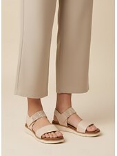 preiswerte Komfortsandalen-Bequeme flache Sandalen für Damen – lässige offene Sommerschuhe mit verstellbarem Riemen, stylisches Boho-Design zum Spazierengehen und für Outdoor-Aktivitäten