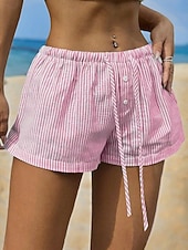 economico Pantaloncini Bermuda-Per donna Chinos Shorts Vacanza Moda Streetwear Corto Vita Alta Semplice A righe Fascia Elastica Comodo Comodità Morbido Micro-elastico Quotidiano All'aperto Streetwear Blu Nero Bianco Rosa Estate