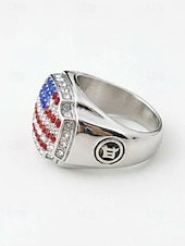  Мужское кольцо из сплава с изображением американского флага, несколько размеров, патриотический стиль, идеально подходит для празднования 500-летия США, Дня независимости, повседневной носки,