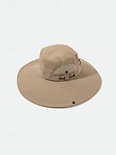abordables Chapeaux pour hommes-Chapeau de soleil imperméable pour homme en polyester à large bord, pliable et multicolore, idéal pour la pêche, la randonnée, les vacances à la plage, le camping, le trekking et les voyages décontractés.