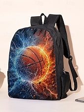 abordables Mochilas para Niños y Adolescentes-Juego de mochila de baloncesto para niños con bolsa de almuerzo y estuche para lápices mochila escolar de gran capacidad para deportes y viajes escolares