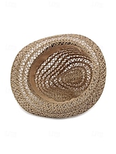 abordables Chapeaux pour hommes-Chapeau fedora bohème en paille respirante pour homme, chapeau de plage tressé pour l'été, idéal pour les vacances, les voyages, les tenues décontractées et le quotidien.