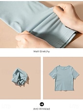  Femmes T-shirt Chemise en coton Couleur Unie Mode Élégant Basique Manche Courte Col en V Hauts Réguliers Occasionnel Quotidien Sortir Blanche Rose Claire Rouge bleu marine Vert Été Printemps