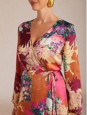 billiga tryck avslappnad klänning-blommig maxiklänning med spets