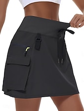 tanie Spódnice i szorty damskie-Damskie Solidne kolory Spódnica casualowa Spódnice tenisowe z szortami Spódnica sportowa Ściągana na sznurek Kieszeń Wysoka talia Elastyczny Odvádí pot Oddychający Bransoletka tenisowa Golf Pikle