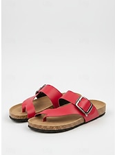 abordables Sandalias deslizantes-Chanclas de tiras cruzadas con hebilla grande, sandalias cómodas y elegantes para mujer, perfectas para verano, playa y salidas casuales.