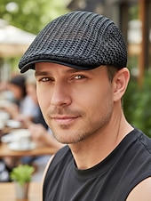 economico Cappelli da uomo-Cappello da uomo in paglia intrecciata, leggero e traspirante, multicolore, ideale per vacanze al mare o per l'uso quotidiano all'aperto, elegante e comodo.