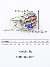  Мужское кольцо из сплава с изображением американского флага, несколько размеров, патриотический стиль, идеально подходит для празднования 500-летия США, Дня независимости, повседневной носки,