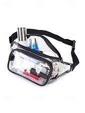 cheap Vacation &amp; Travel Bags-Women's Clear PVC Crossbody and Waist Bag, Multi-Color Transparent Bag with Adjustable Strap and Multiple Wearing Styles, Large Capacity Stylish Bag for Beach Vacation and Casual Daily Use