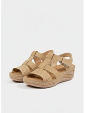 billige Flate sandaler-Røde komfortsandaler for kvinner, pustende sandaler med utskjæring og justerbare stropper for reiser, sommerlig casual &amp;hverdagsbruk