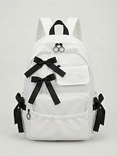 baratos Mochilas para Crianças e Adolescentes-Mochila feminina de poliéster com laço decorativo, várias cores, grande capacidade com vários bolsos, alças ajustáveis, perfeita para o ensino fundamental. &amp;volta às aulas no ensino fundamental,