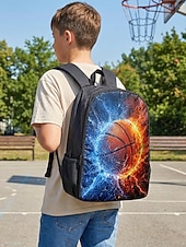 abordables Mochilas para Niños y Adolescentes-Juego de mochila de baloncesto para niños con bolsa de almuerzo y estuche para lápices mochila escolar de gran capacidad para deportes y viajes escolares